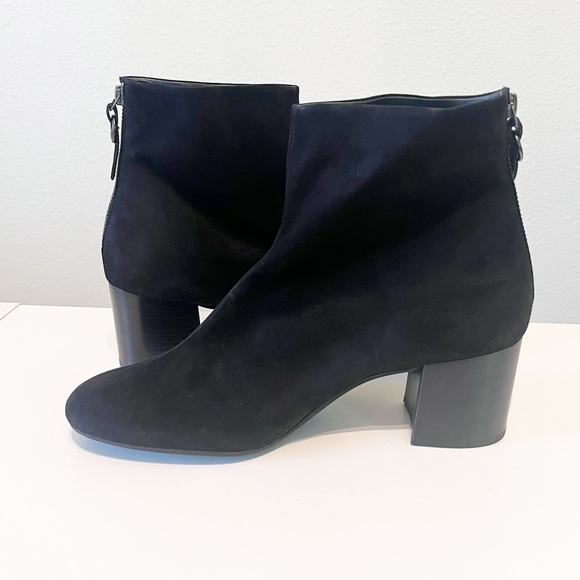 Paul Green Black Suede Ankle Booties with Chunky Block Heel Size 7.5 - Picture 7 of 11